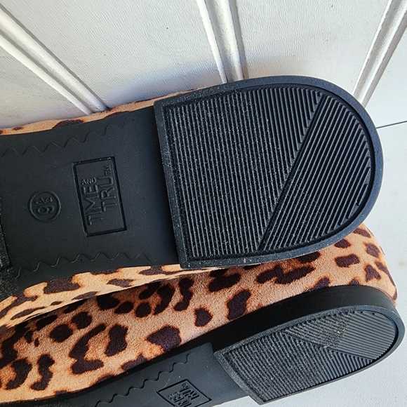 Time And Tru Ballet Bow Flats Womens Leopard Slip On Shoes Memory Foam Sz 9.5 - Picture 9 of 9